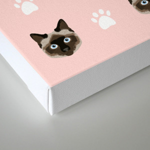 Siamese Cat Cute Cat Paw Print Pink Pastel Kids Fur Baby Pet