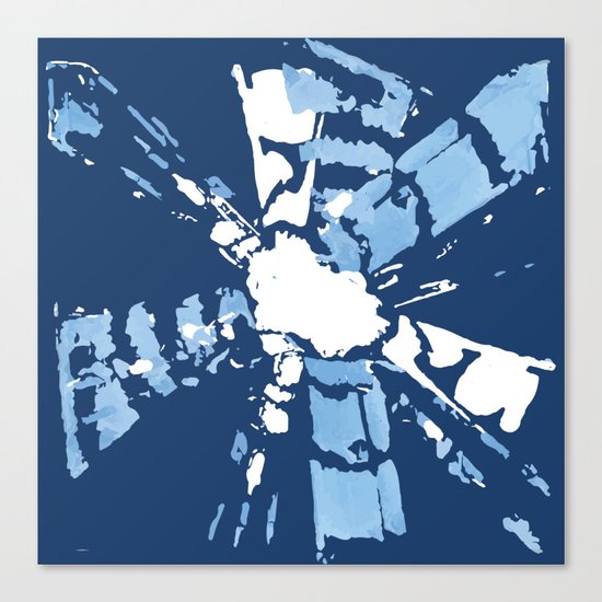 Blue Shibori tie-dye Canvas Print