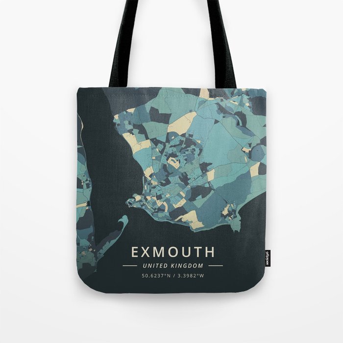 Exmouth, United Kingdom - Cream Blue Tote Bag