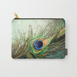 peacock feather-teal Carry-All Pouch | Green, Teal, Peacockfeather, Feather, Boho, Colorful, Peacock, Blue, Nature, Photo 