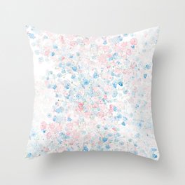 light pink and blue baby's breath flowers pattern Throw Pillow