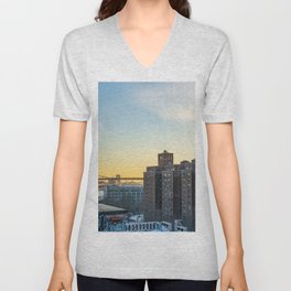 Brooklyn Bridge Sunset V Neck T Shirt