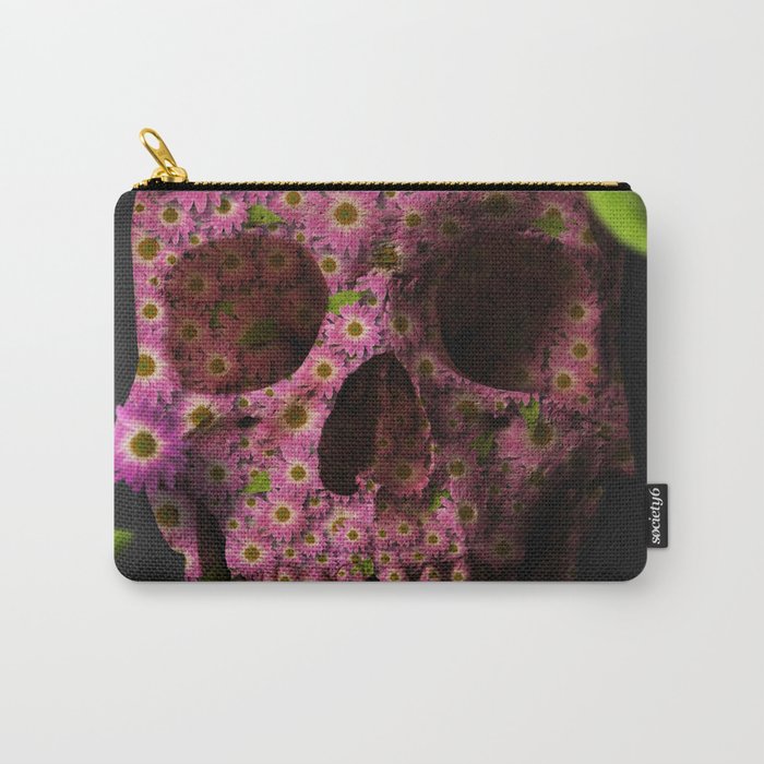 SKULL and FLOWERS Carry-All Pouch