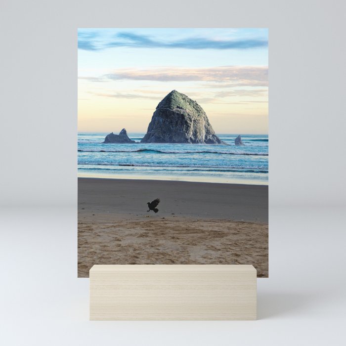 Oregon Coast | Haystack Rock and Baach Collage Mini Art Print