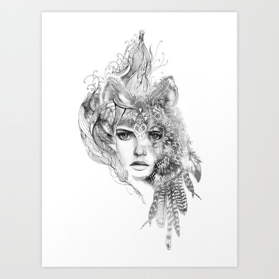 Wolf Girl Art Print