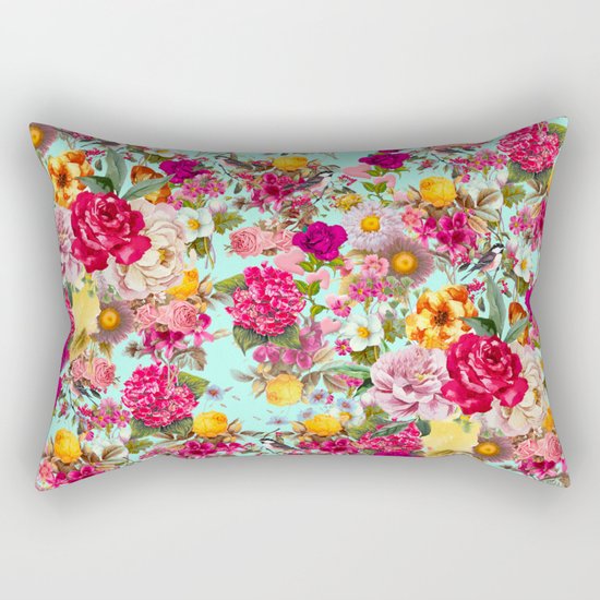 Floral Pattern Rectangular Pillow