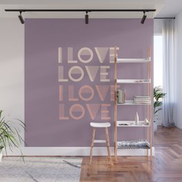 I Love Love - Lavender Purple & Pink pastel colors modern abstract illustration  Wall Mural