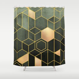 emerald ombre hexagons (i 2021) Shower Curtain