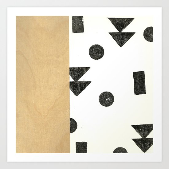 Black and white shapes Art Print