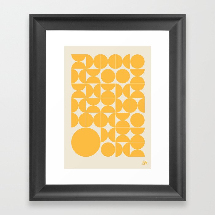 Circle Pattern - Yellow  Framed Art Print