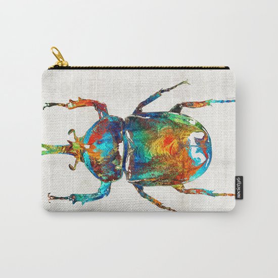 Colorful Beetle Art - Scarab Beauty - By Sharon Cummings Carry-All Pouch