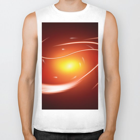 Red Glow Lines Biker Tank