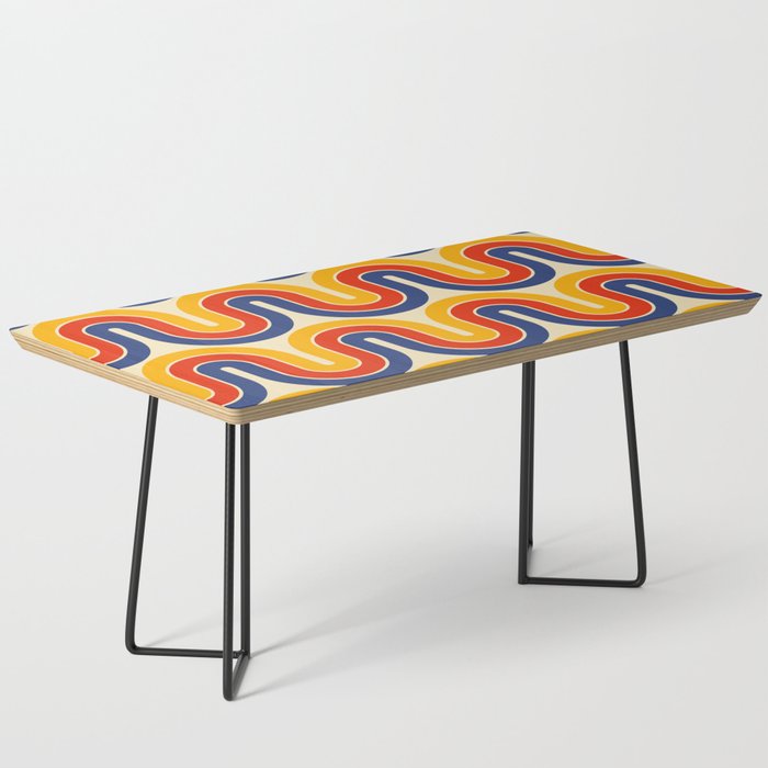 Retro 1970s Style Geometric Pattern 832 Mid Mod Coffee Table