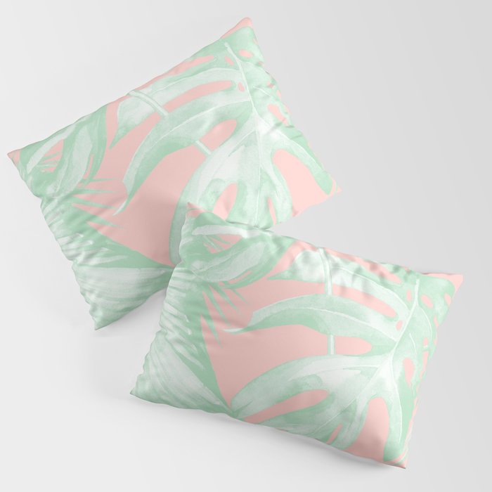 Island Love Seashell Pink + Light Green Pillow Sham