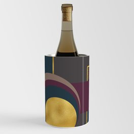 Geometric Artwork - Squares and Circles with Gold Details  Wine Chiller