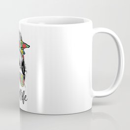 Autie Aunt Life Autism Awareness Messy Bun Girl Coffee Mug