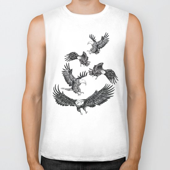 Eagles Pattern Biker Tank