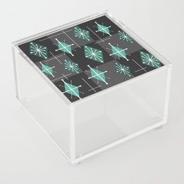 Mid Century Modern Starburst Diamonds Turquise & Teal Acrylic Box
