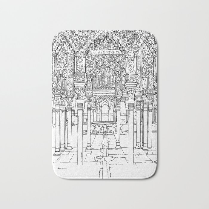 Alhambra Palace Granada Andalucia Spain Black White Bath Mat By Tfantasy Alhambra Palace Granada Andalucia Spain Black White Bath Mat By Tfantasy