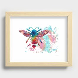 Colorful Nature Insect Art - Mandala Bee Recessed Framed Print