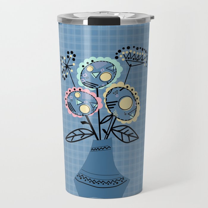 Quilling Flowers In Vase Travel Mug By Palitraart Society6