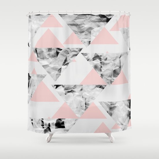 Pink Triangles Shower Curtain
