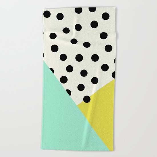 Mod dots and angles Beach Towel