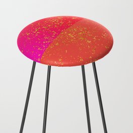 Pink Glitter Colorblock Pattern  Counter Stool