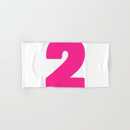 2 (Dark Pink & White Number) Hand & Bath Towel