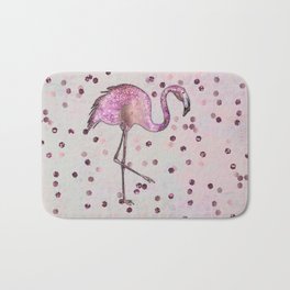 Glamorous Flamingo pink and rose gold sparkle Bath Mat | Tropical, Flamingo, Sparkle, Sophisticated, Glamour, Shimmering, Animal, Girly, Blingbling, Sequin 