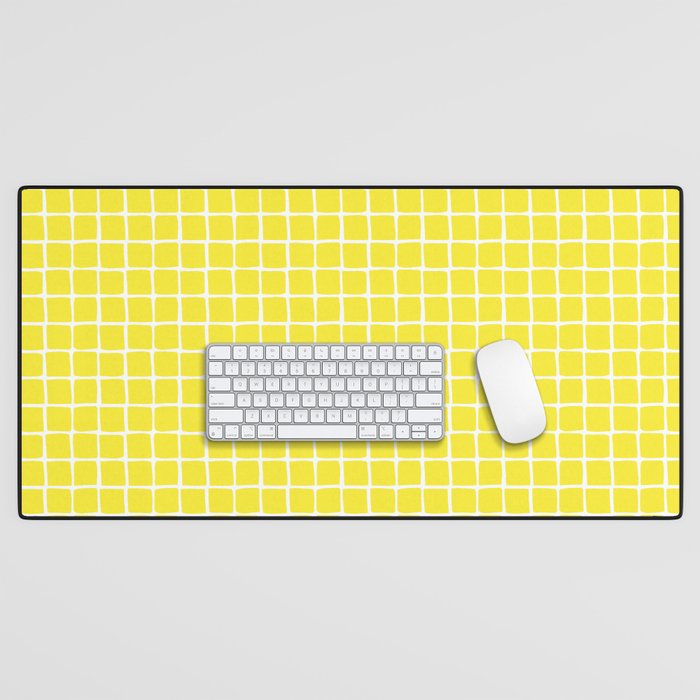 Summer Check Lemon Desk Mat
