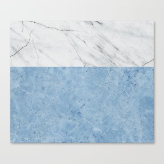 Porcelain blue and white marble Canvas Print