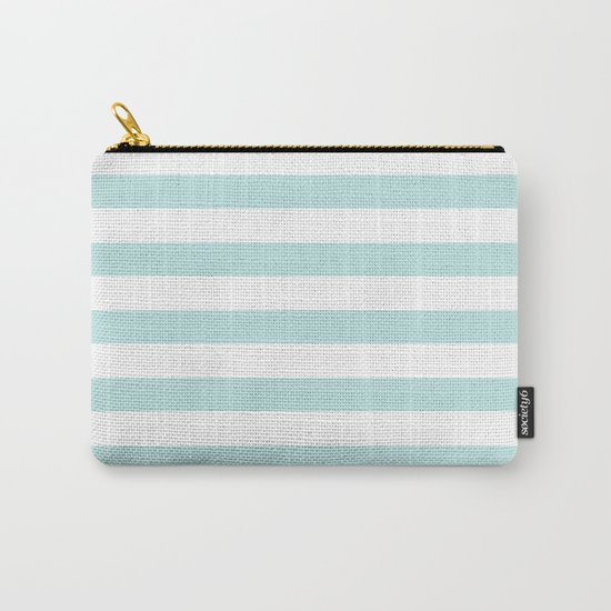 Simply Striped in Succulent Blue and White Carry-All Pouch