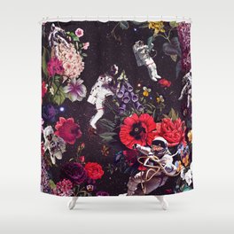 Flowers and Astronauts - Space Shower Curtain