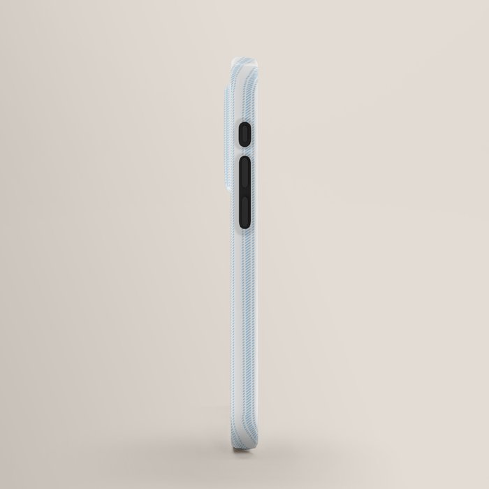 Pastel Blue & White Ticker Stripe