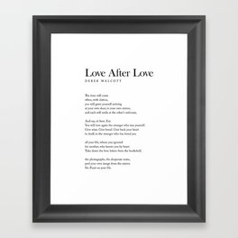 Love After Love - Derek Walcott Poem - Literature - Typography Print 1 Framed Art Print
