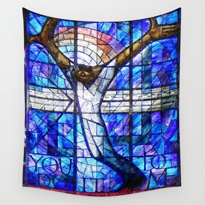 African American Portrait Painting of the Wales window at the 16th Street Baptist by Jeanpaul Ferro Wall Tapestry