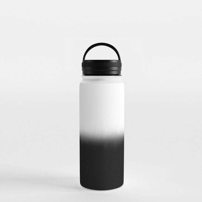 Black White Split Fade Water Bottle by Abstract Black and White