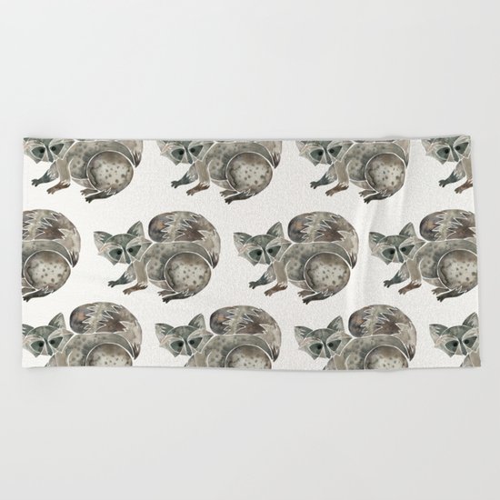 Raccoon – Warm Grey Palette Beach Towel