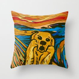 van gogh style dog Throw Pillow
