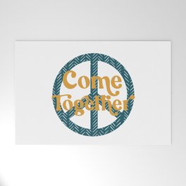 Come Together Peace Sign Welcome Mat