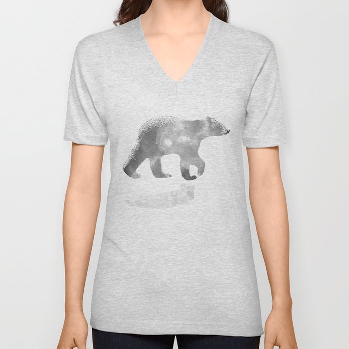 graphic bear III V Neck T Shirt