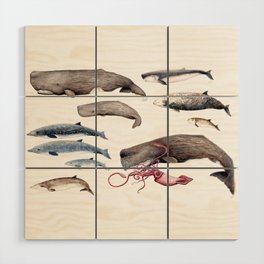 Deep sea whales Wood Wall Art