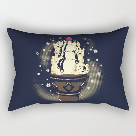 Ice Cream Bears (Dark Blue) Rectangular Pillow