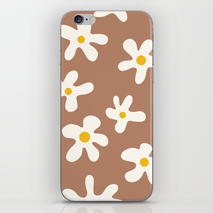 Modern abstract white flowers 2 iPhone Skin