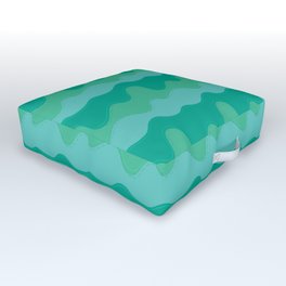 Rivulets - Flowing Waves in Blue Greens (pattern) Outdoor Floor Cushion