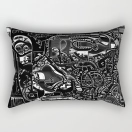 Dark Mechanical Portrait Rectangular Pillow