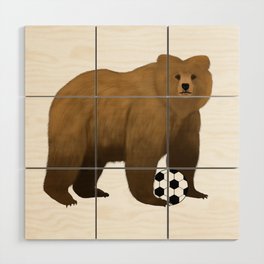 Bear Soccer Wood Wall Art