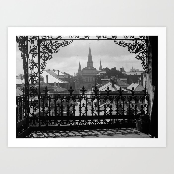 New Orleans 1920s Vintage Photograph from Balcony Art Print