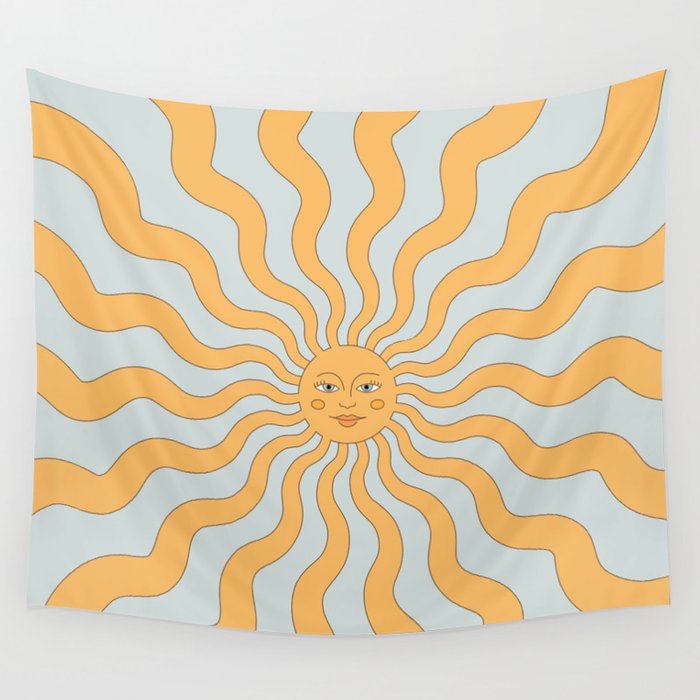 boho hippie 60s sun Wall Tapestry by Marta Olga Klara Society6